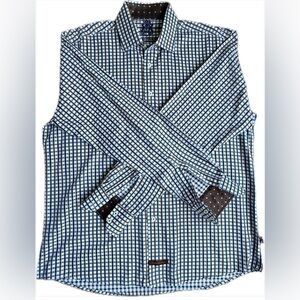 English Laundry Check Dress Shirt – Size 16/36-37 – Brown/Navy Plaid